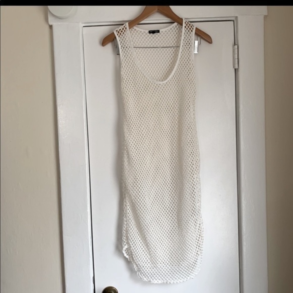 Nasty Gal White Fishnet Swim Coverup‎ One Sz Medium